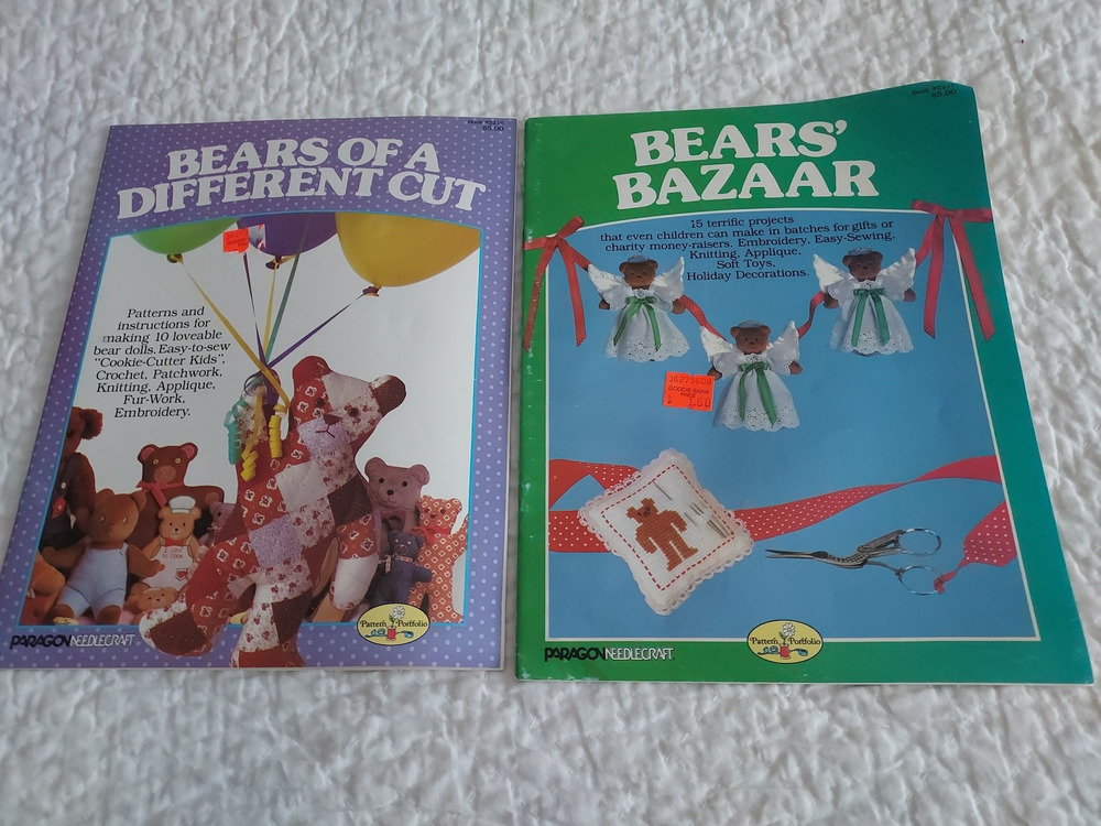 Vintage teddy bear patterns 2 books LOT Bears of Different Cut AND Bears Bazaar